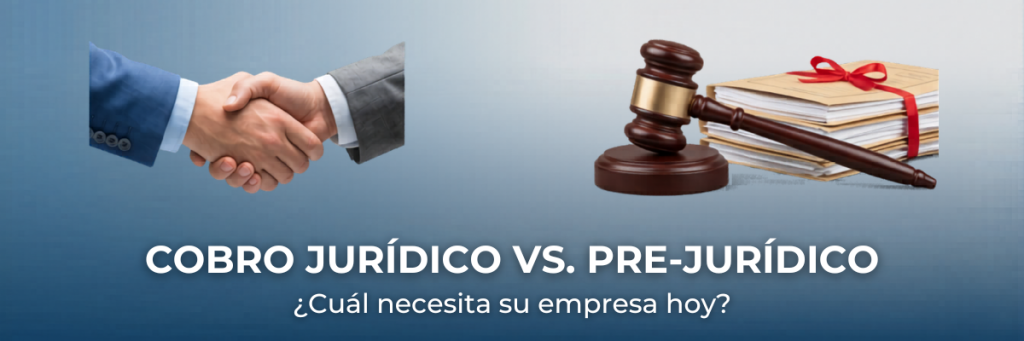 Infografía comparativa entre cobro pre-jurídico persuasivo y cobro jurídico con embargo - Abogacía