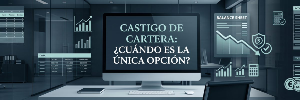 Banner horizontal sobre el castigo de deudas como última alternativa en la recuperación de cartera comercial.